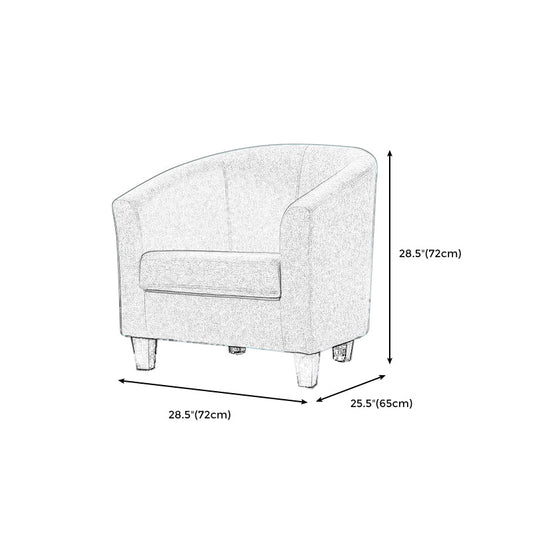 Faux Leather Accent Chair 28.34" L x 28.34" W x 25.59" H Barrel Chair Clearhalo 'Accent Chairs' 'accent_chairs' 'Chairs & Seating' 'furn' 'furn_accent_chairs' 'Furniture' 'Living Room Furniture' 5247704