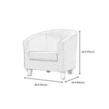 Faux Leather Accent Chair 28.34" L x 28.34" W x 25.59" H Barrel Chair Clearhalo 'Accent Chairs' 'accent_chairs' 'Chairs & Seating' 'furn' 'furn_accent_chairs' 'Furniture' 'Living Room Furniture' 5247704