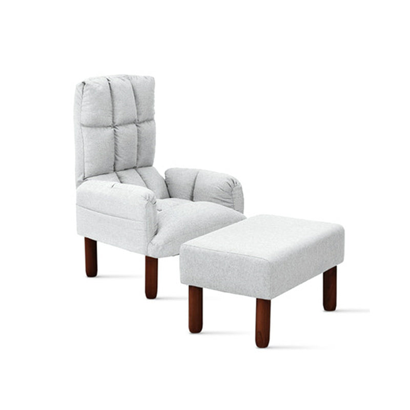 Fabric Convertible Chair Modern Biscuit Back Chair for Bedroom