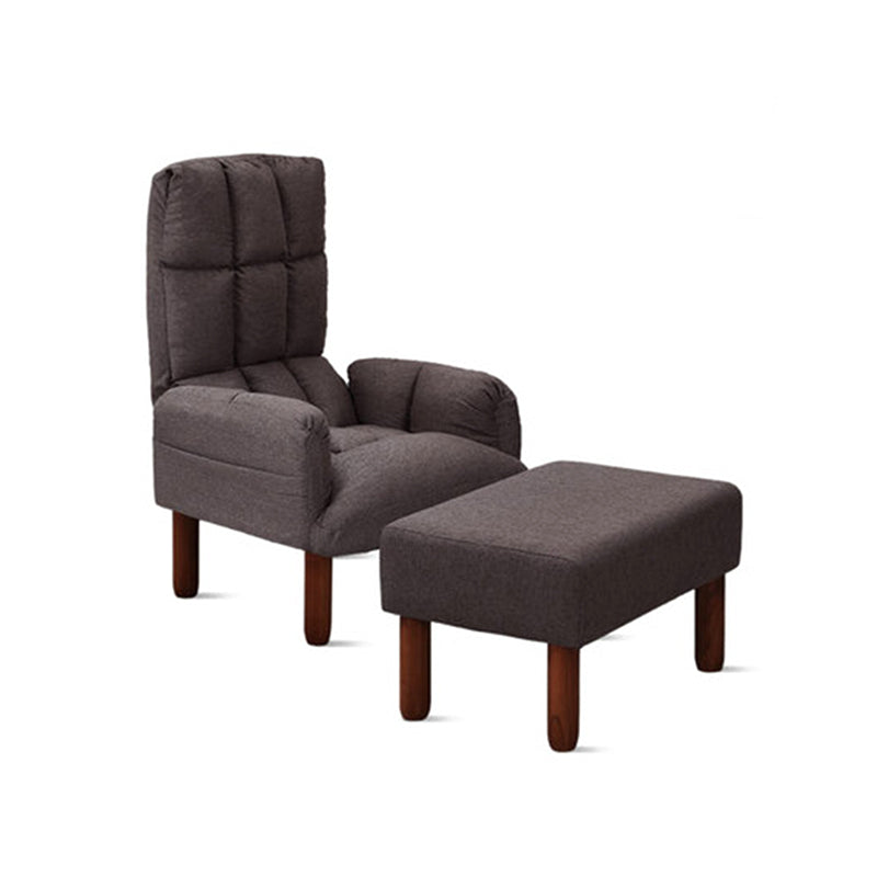 Fabric Convertible Chair Modern Biscuit Back Chair for Bedroom