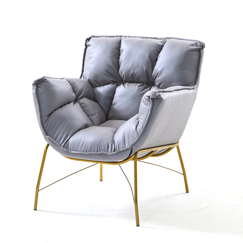 Contemporary 28.3"W Faux Leather Accent Armchair with Flared Arms