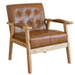 Modern 25.5"W PU Arm Chair with Basic Four Legs and Tufted Back for Office Brown Clearhalo 'Accent Chairs' 'accent_chairs' 'Chairs & Seating' 'furn' 'furn_accent_chairs' 'Furniture' 'Living Room Furniture' 5247803