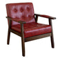 Modern 25.5"W PU Arm Chair with Basic Four Legs and Tufted Back for Office Red Clearhalo 'Accent Chairs' 'accent_chairs' 'Chairs & Seating' 'furn' 'furn_accent_chairs' 'Furniture' 'Living Room Furniture' 5247809