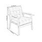 Modern 25.5"W PU Arm Chair with Basic Four Legs and Tufted Back for Office Clearhalo 'Accent Chairs' 'accent_chairs' 'Chairs & Seating' 'furn' 'furn_accent_chairs' 'Furniture' 'Living Room Furniture' 5247816