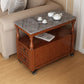 13.7" W X 23.6" H Farmhouse Wood Side Table Two-Drawer Side Table with Wheels Orange-Gray Clearhalo 'Coffee & Accent Tables' 'End & Side Tables' 'end_side_tables' 'furn' 'furn_end_side_tables' 'Furniture' 'Living Room Furniture' 5247847