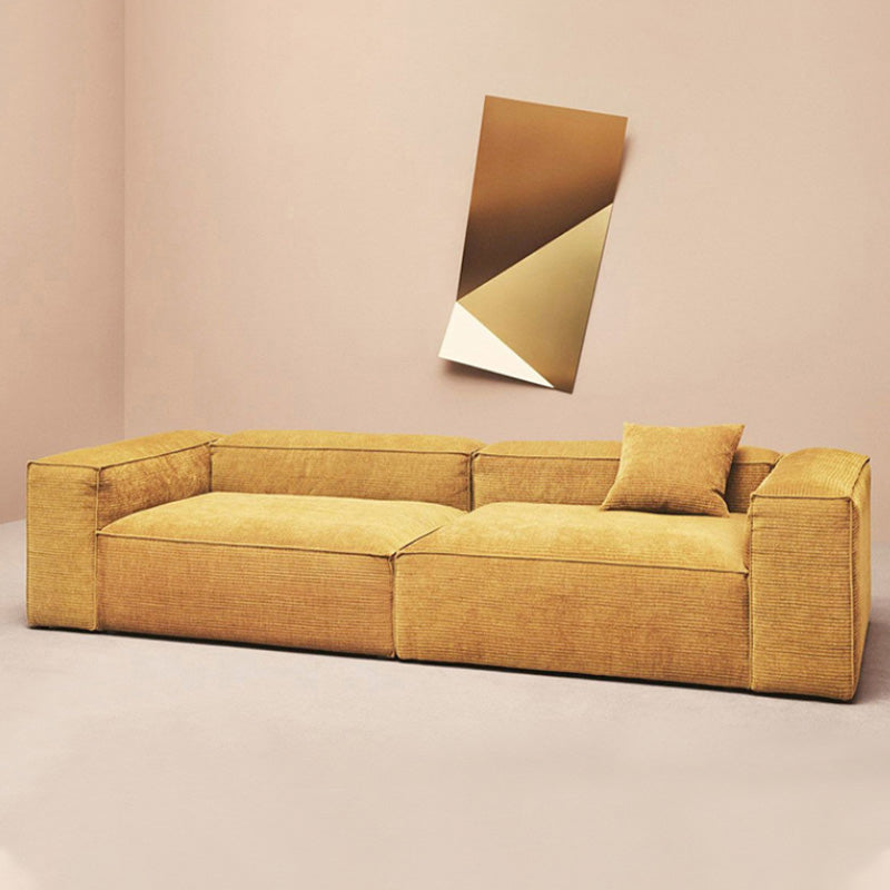 リビングルーム用のベルベットタキシードアーム標準ソファステイン耐性現代ソファー
