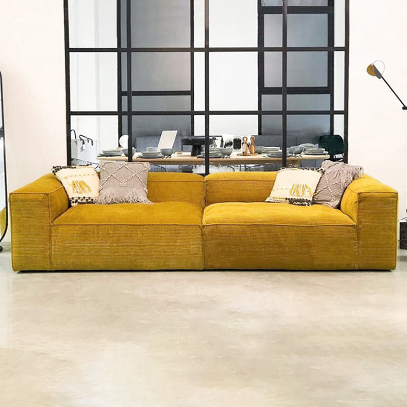 Velvet Tuxedo Arm Standard SofaStain Resistant Contemporary Sofa for Living Room