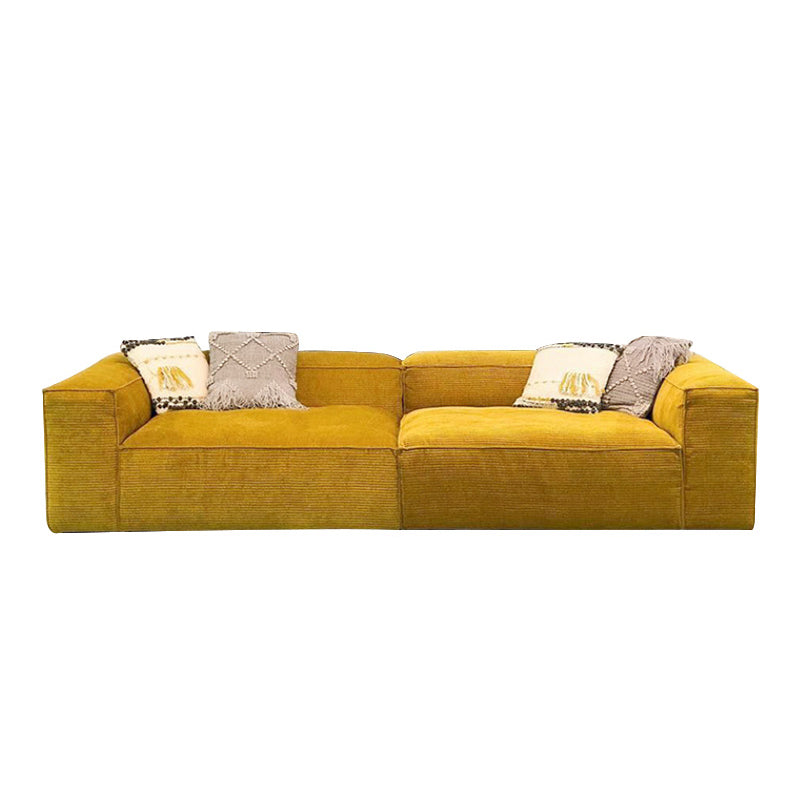 Velvet Tuxedo Arm Standard SofaStain Resistant Contemporary Sofa for Living Room