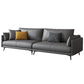 Sofa standard contemporain authentique en cuir carré avec dos lâche pour le salon