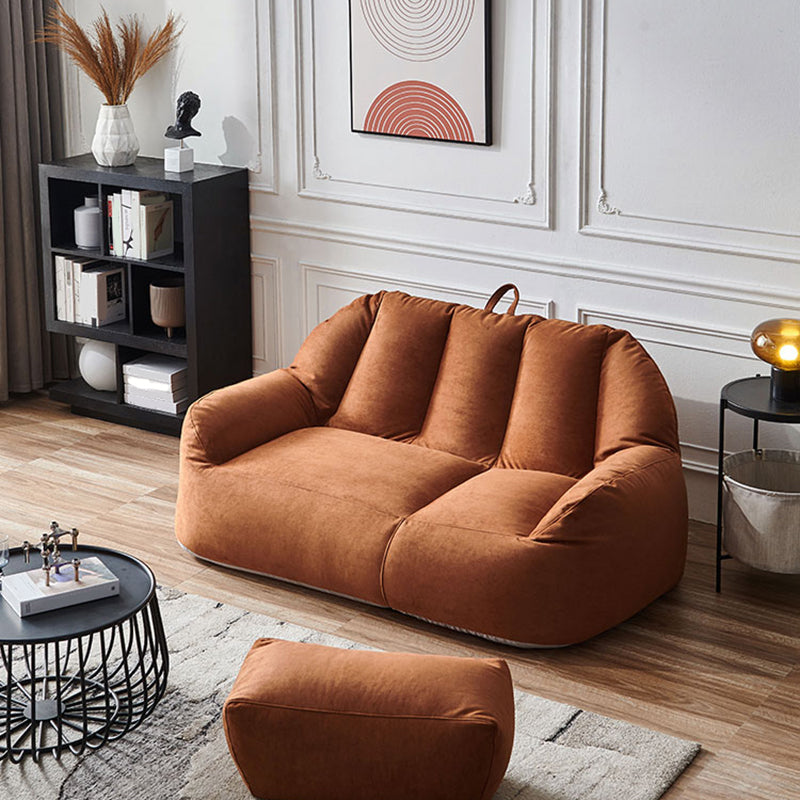 リビングルーム用のモダンなマイクロスエード湾曲フレアアームソファ27.55 "w