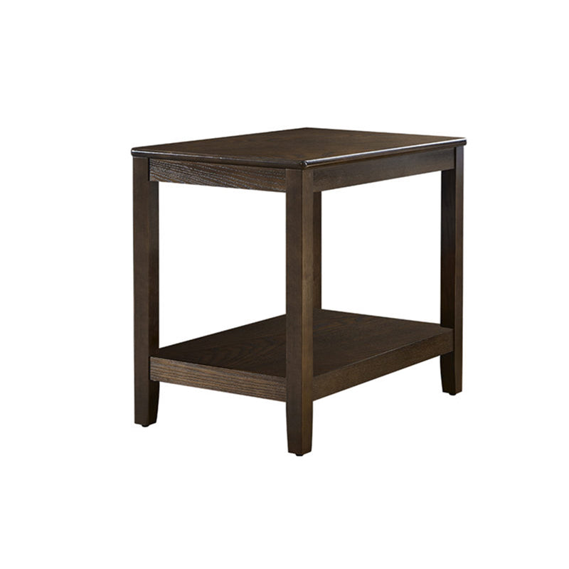 Farmhouse Ash Double Tier End Table, Brown Side Table with Shelf Clearhalo 'Coffee & Accent Tables' 'End & Side Tables' 'end_side_tables' 'furn' 'furn_end_side_tables' 'Furniture' 'Living Room Furniture' 5247973