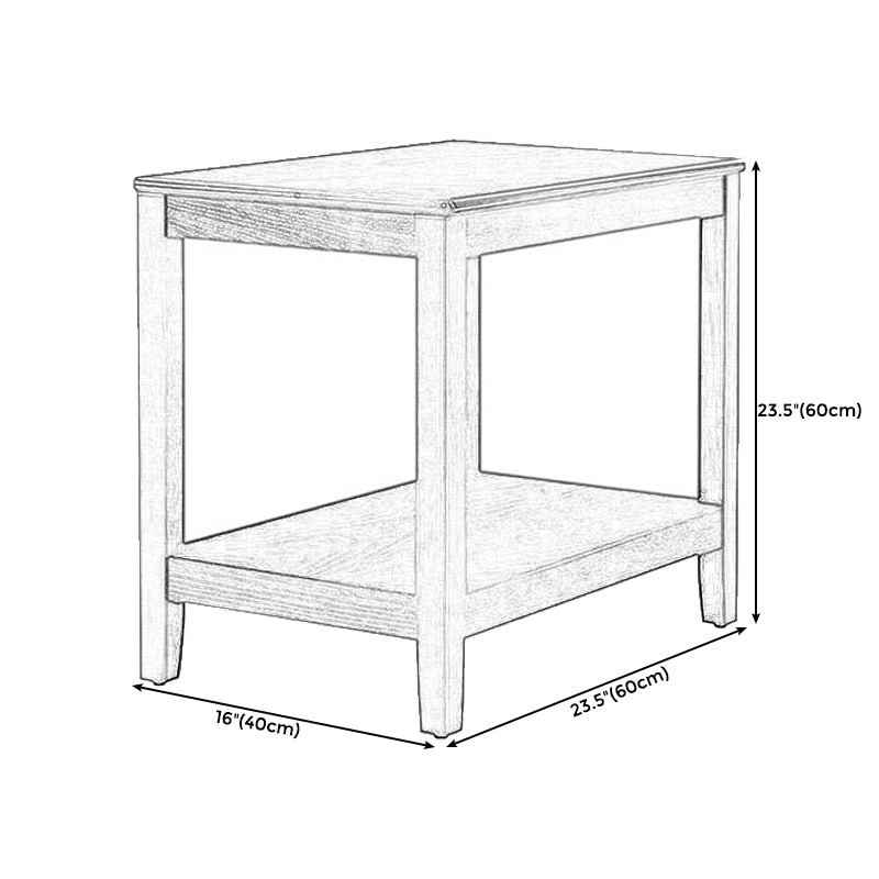 Farmhouse Ash Double Tier End Table, Brown Side Table with Shelf Clearhalo 'Coffee & Accent Tables' 'End & Side Tables' 'end_side_tables' 'furn' 'furn_end_side_tables' 'Furniture' 'Living Room Furniture' 5247977