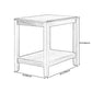 Farmhouse Ash Double Tier End Table, Brown Side Table with Shelf