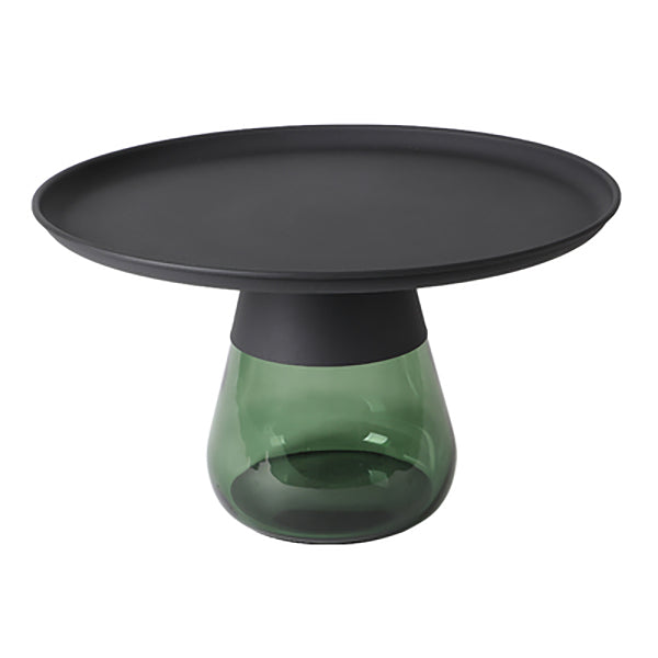 Tavolo laterale rotondo in metallo moderno di metà secolo Tavolino singolo Base laterale