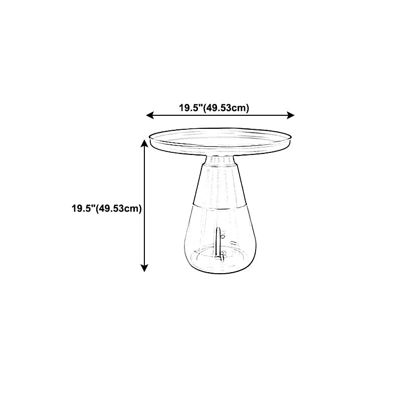 Tavolo laterale rotondo in metallo moderno di metà secolo Tavolino singolo Base laterale