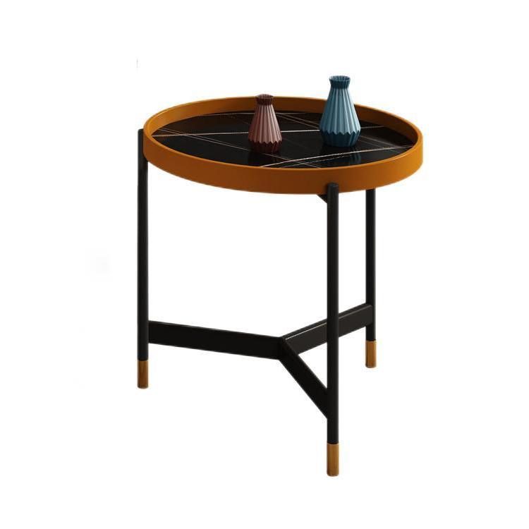 Modern Slate Tray Top 3 Legs Coffee Table White/Black Round Table Clearhalo 'Coffee & Accent Tables' 'Coffee Tables' 'coffee_tables' 'furn' 'furn_coffee_tables' 'Furniture' 'Living Room Furniture' 5248037