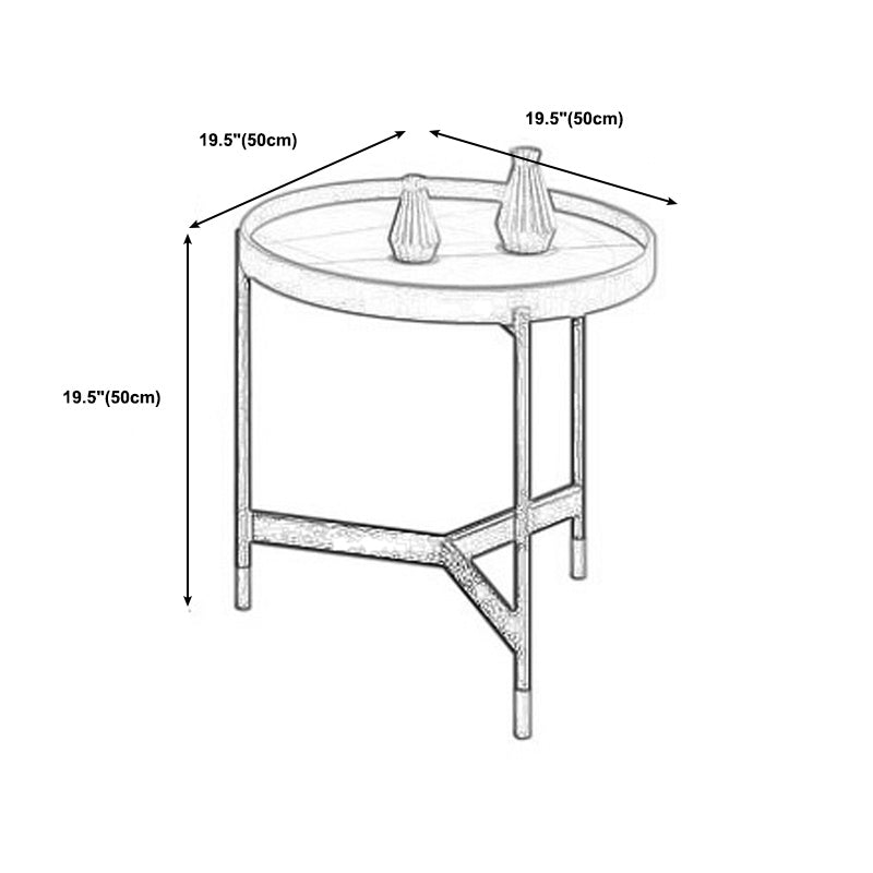 Modern Slate Tray Top 3 Legs Coffee Table White/Black Round Table Clearhalo 'Coffee & Accent Tables' 'Coffee Tables' 'coffee_tables' 'furn' 'furn_coffee_tables' 'Furniture' 'Living Room Furniture' 5248040