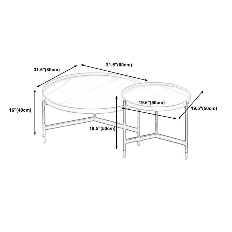 Modern Slate Tray Top 3 Legs Coffee Table White/Black Round Table Clearhalo 'Coffee & Accent Tables' 'Coffee Tables' 'coffee_tables' 'furn' 'furn_coffee_tables' 'Furniture' 'Living Room Furniture' 5248042
