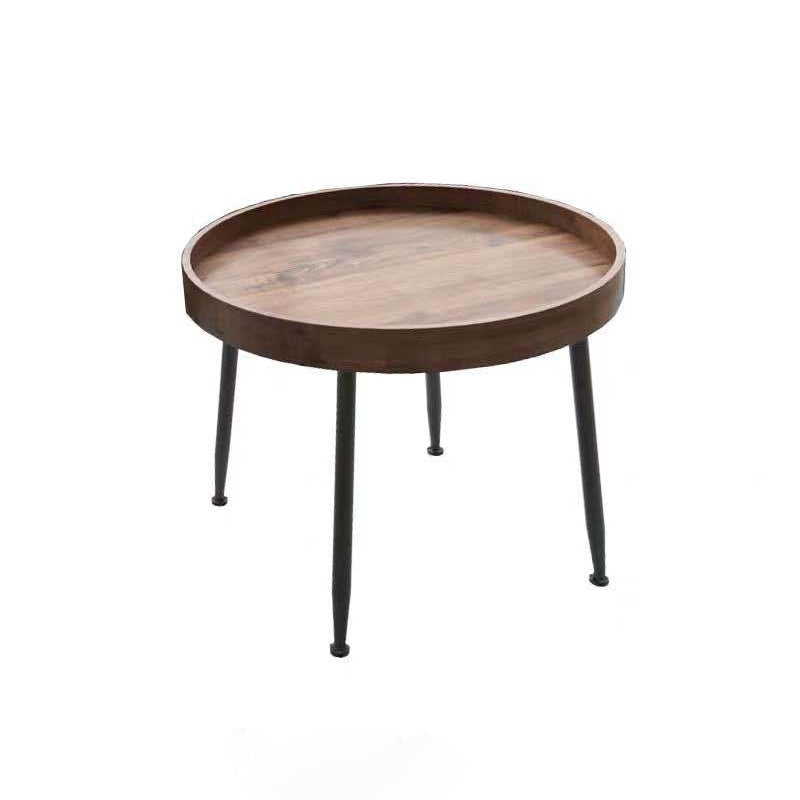 Runder Couchtisch mit Holzakzenten, 4 Beine, moderner Kaffee- und Cocktailtisch
