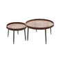 Runder Couchtisch mit Holzakzenten, 4 Beine, moderner Kaffee- und Cocktailtisch