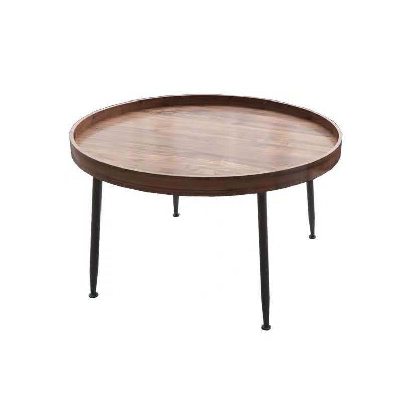 Runder Couchtisch mit Holzakzenten, 4 Beine, moderner Kaffee- und Cocktailtisch