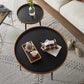 Runder Couchtisch mit Holzakzenten, 4 Beine, moderner Kaffee- und Cocktailtisch