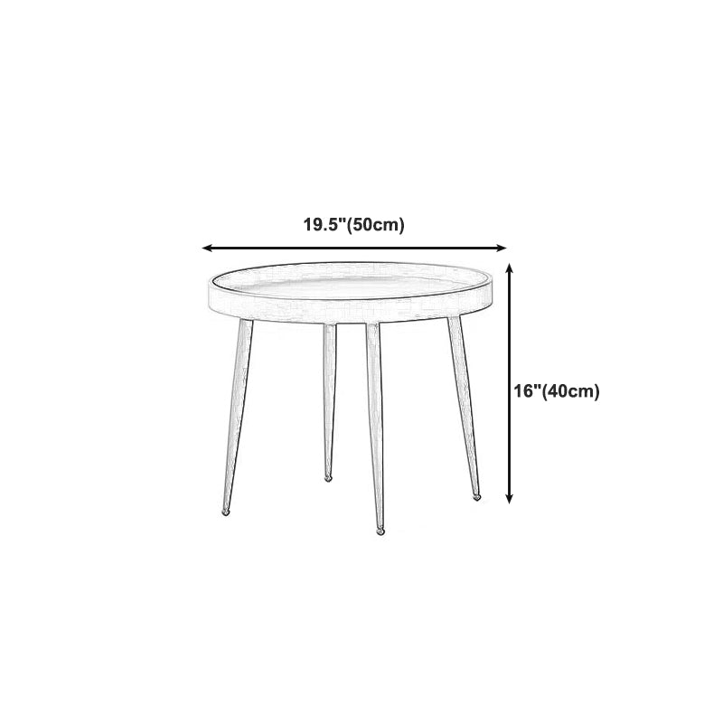 Runder Couchtisch mit Holzakzenten, 4 Beine, moderner Kaffee- und Cocktailtisch