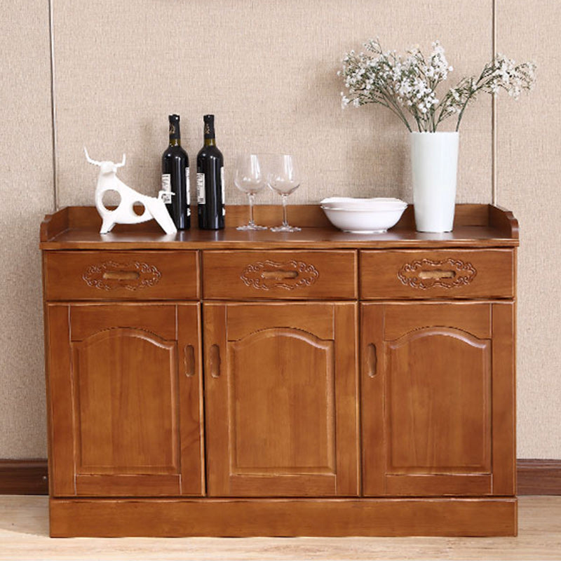 Modern Style Solid Wood Sideboard Table Kitchen Sideboard with Door 47"L x 16"W x 32"H Walnut Clearhalo 'buffet_sideboard' 'Buffets & Sideboards' 'furn' 'furn_buffet_sideboard' 'Furniture' 'Kitchen & Dining Furniture' 5248437