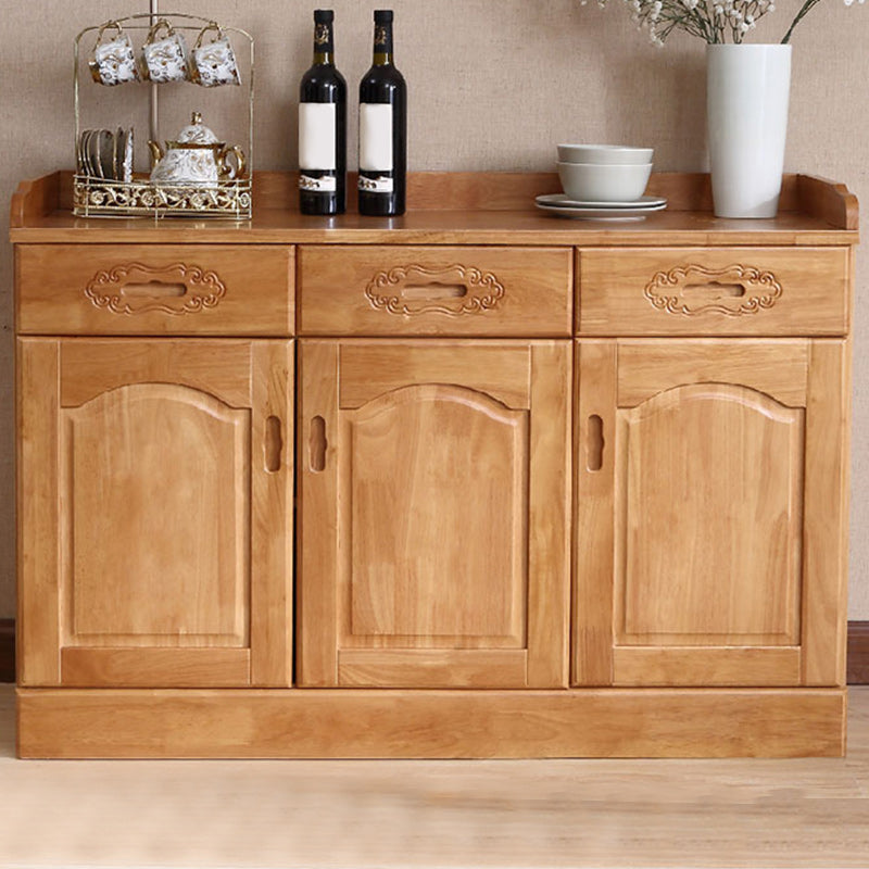 Modern Style Solid Wood Sideboard Table Kitchen Sideboard with Door 47"L x 16"W x 32"H Natural Clearhalo 'buffet_sideboard' 'Buffets & Sideboards' 'furn' 'furn_buffet_sideboard' 'Furniture' 'Kitchen & Dining Furniture' 5248438