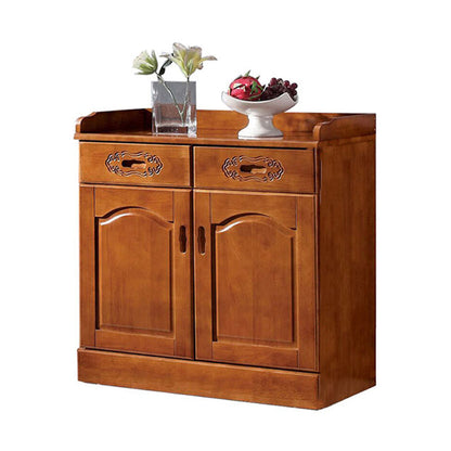 Modern Style Solid Wood Sideboard Table Kitchen Sideboard with Door 31"L x 16"W x 32"H Walnut Clearhalo 'buffet_sideboard' 'Buffets & Sideboards' 'furn' 'furn_buffet_sideboard' 'Furniture' 'Kitchen & Dining Furniture' 5248440