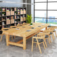 Contemporary Natural Pine Wood Desk Rectangle Wood Base Desk for Office