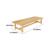 Contemporary Natural Pine Wood Desk Rectangle Wood Base Desk for Office