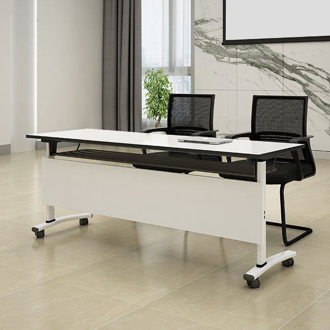 Industrial Manufactured Wood Top Office Desk Rectangular Desk with Wheels