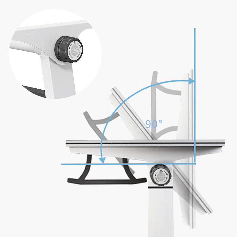 Bureau de bureau en bois fabriqué blanc Bureau de pliage moderne avec roues