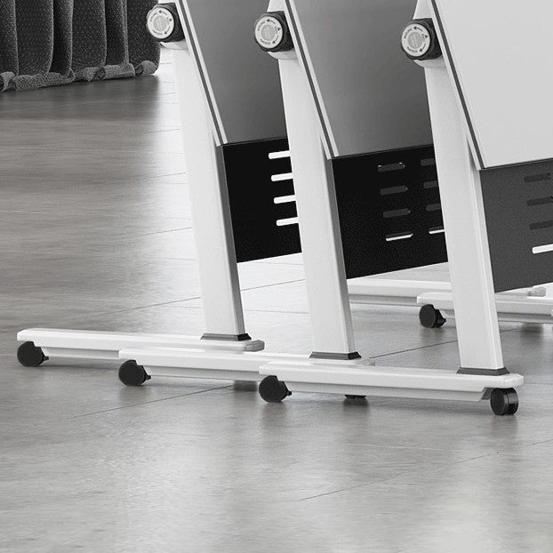 Bureau de bureau en bois fabriqué blanc Bureau de pliage moderne avec roues