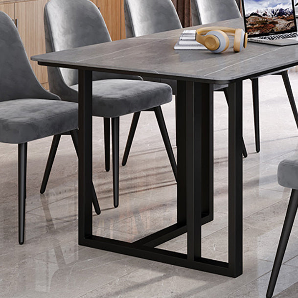 Scrivania per ufficio in stile moderno scrivania di pietra sinterizzata con gambe metalliche