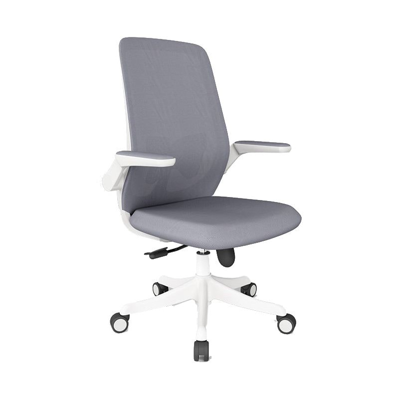 Adjustable Arms Office Chair Contemporary Mesh Back Task Chair Grey 1 Piece Nylon Clearhalo 'furn' 'furn_office_chair' 'Furniture' 'Office Chairs' 'Office Furniture' 'office_chair' 5248857