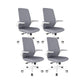 Adjustable Arms Office Chair Contemporary Mesh Back Task Chair Grey 4 Piece Set Nylon Clearhalo 'furn' 'furn_office_chair' 'Furniture' 'Office Chairs' 'Office Furniture' 'office_chair' 5248862