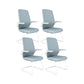 Adjustable Arms Office Chair Contemporary Mesh Back Task Chair Blue 4 Piece Set Steel Clearhalo 'furn' 'furn_office_chair' 'Furniture' 'Office Chairs' 'Office Furniture' 'office_chair' 5248868