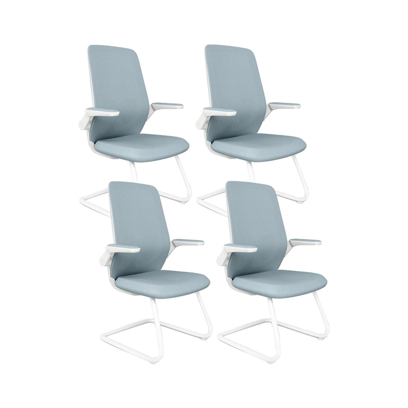 Adjustable Arms Office Chair Contemporary Mesh Back Task Chair Blue 4 Piece Set Steel Clearhalo 'furn' 'furn_office_chair' 'Furniture' 'Office Chairs' 'Office Furniture' 'office_chair' 5248868