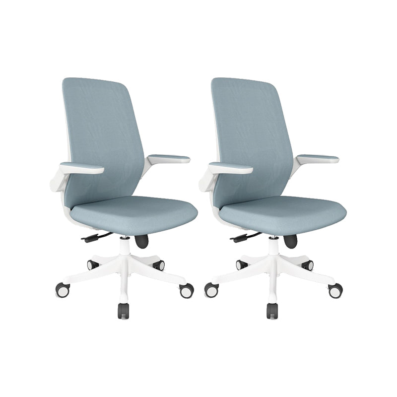 Adjustable Arms Office Chair Contemporary Mesh Back Task Chair Blue 2 Piece Set Nylon Clearhalo 'furn' 'furn_office_chair' 'Furniture' 'Office Chairs' 'Office Furniture' 'office_chair' 5248871