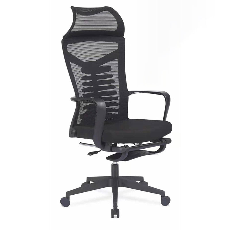 Executive Adjustable Seat Height Chair Modern Ergonomic Swivel Office Chair Black Nylon Clearhalo 'furn' 'furn_office_chair' 'Furniture' 'Office Chairs' 'Office Furniture' 'office_chair' 5248880