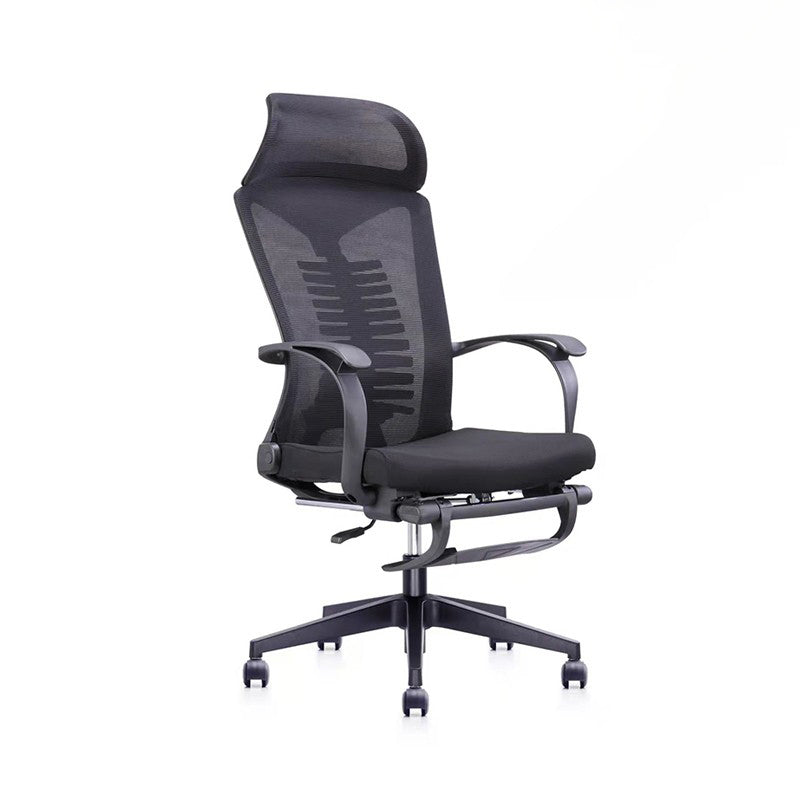 Executive Adjustable Seat Height Chair Modern Ergonomic Swivel Office Chair Gloss Black Nylon Clearhalo 'furn' 'furn_office_chair' 'Furniture' 'Office Chairs' 'Office Furniture' 'office_chair' 5248883