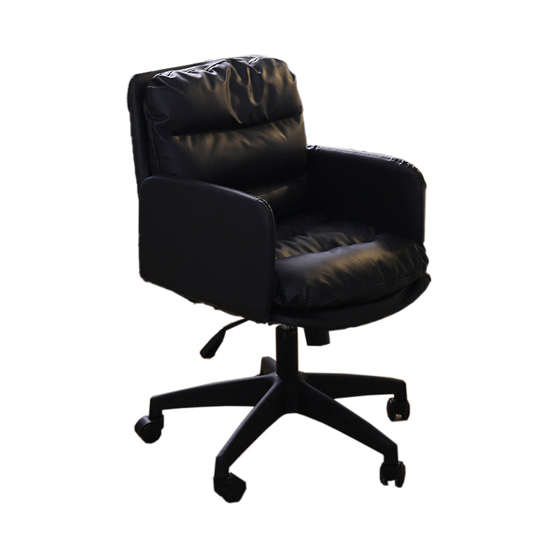 Padded Arms Working Chair Modern Mid Back Swivel Office Chair Black Clearhalo 'furn' 'furn_office_chair' 'Furniture' 'Office Chairs' 'Office Furniture' 'office_chair' 5248889