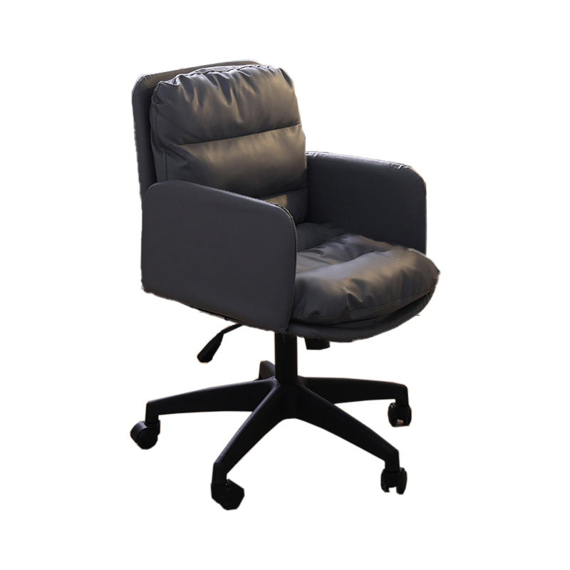 Padded Arms Working Chair Modern Mid Back Swivel Office Chair Grey Clearhalo 'furn' 'furn_office_chair' 'Furniture' 'Office Chairs' 'Office Furniture' 'office_chair' 5248890