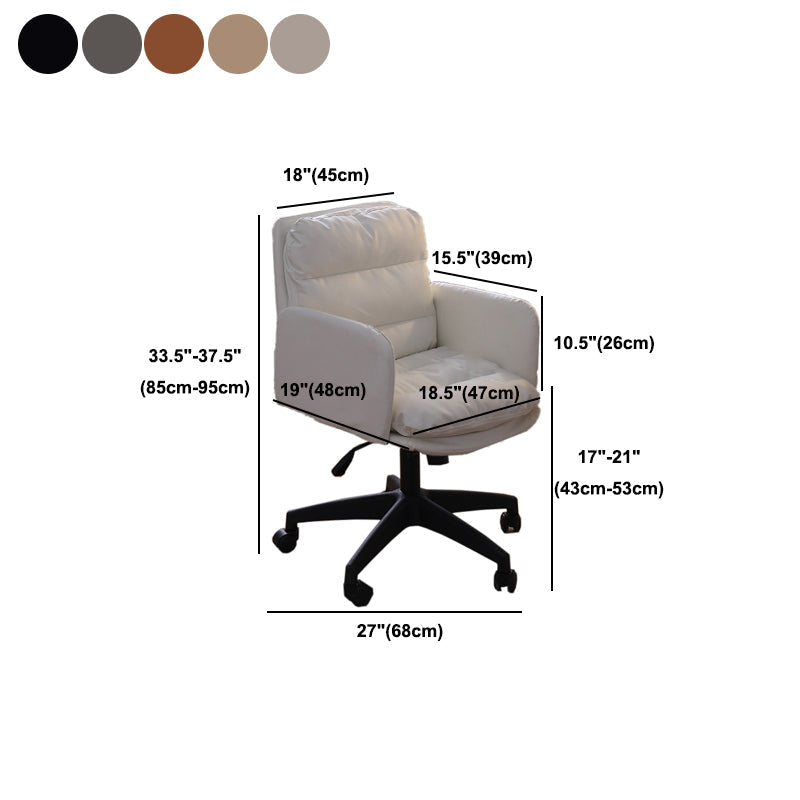 Padded Arms Working Chair Modern Mid Back Swivel Office Chair Clearhalo 'furn' 'furn_office_chair' 'Furniture' 'Office Chairs' 'Office Furniture' 'office_chair' 5248898