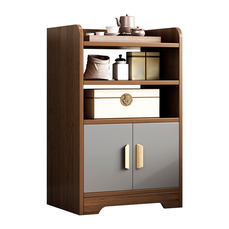 Engineered houten boekenkast met deuren verticale boekenplank voor kantoor