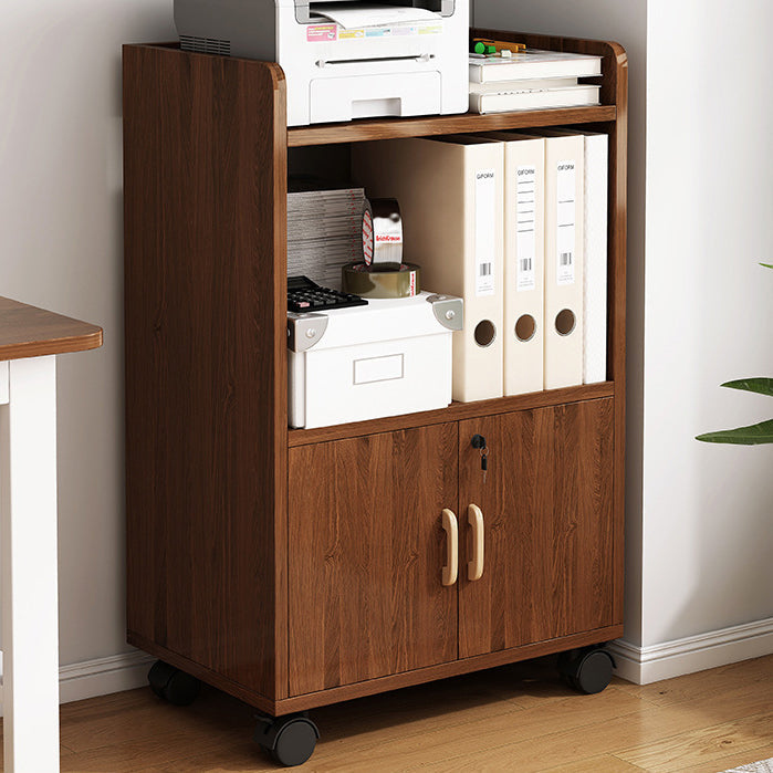 Engineered houten boekenkast met deuren verticale boekenplank voor kantoor