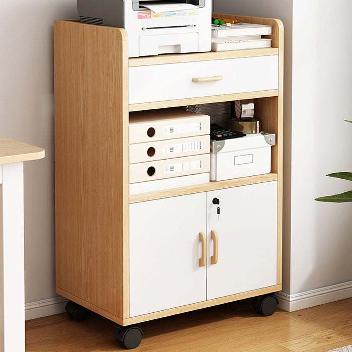 Engineered houten boekenkast met deuren verticale boekenplank voor kantoor