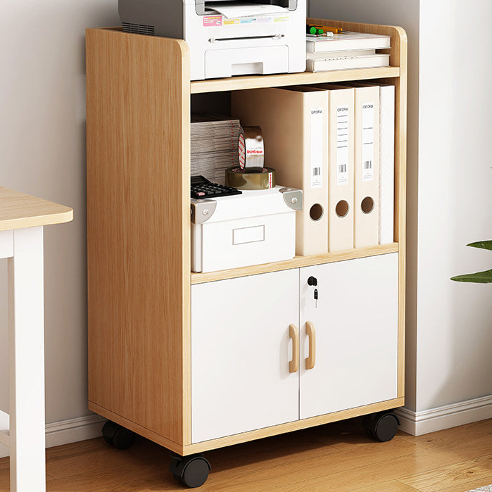 Engineered houten boekenkast met deuren verticale boekenplank voor kantoor